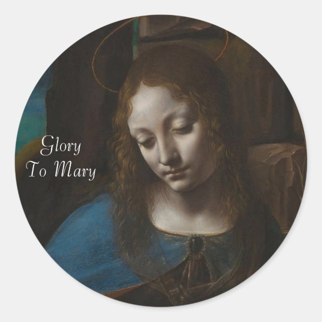 Sticker Rond Gloire à Marie (Devant)