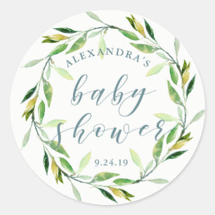 Sticker Rond Glorieuse verdure   BABY SHOWER
