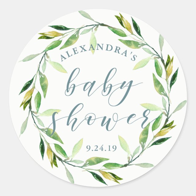 Sticker Rond Glorieuse verdure | BABY SHOWER (Devant)