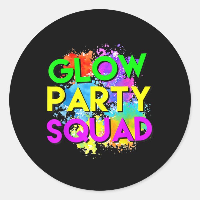 Sticker Rond Glow Party Squad Halloween Costume Pour Femmes Hom (Devant)