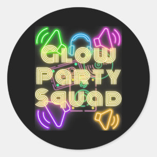 Sticker Rond Glow Party Squatte Lose Crazy Night Party Hommes