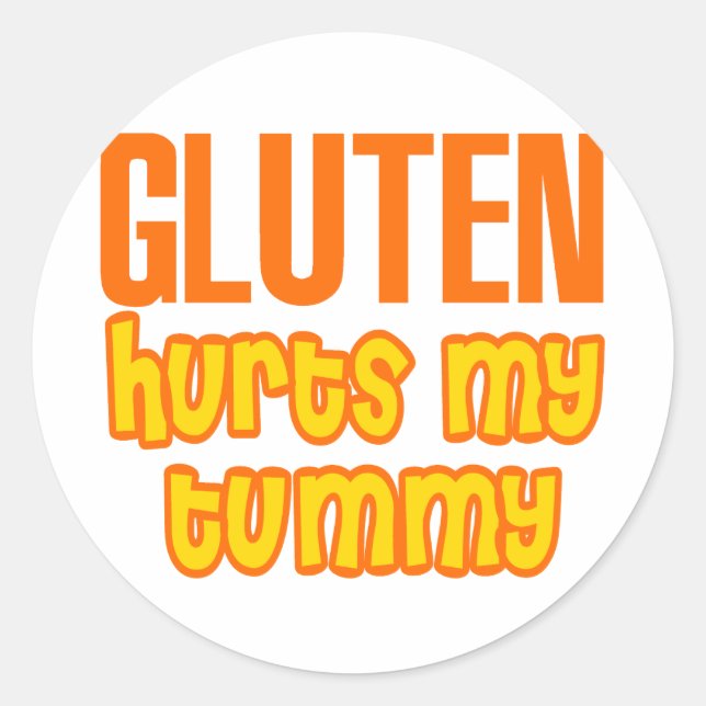 Sticker Rond Gluten fait mal à ma maman (Devant)