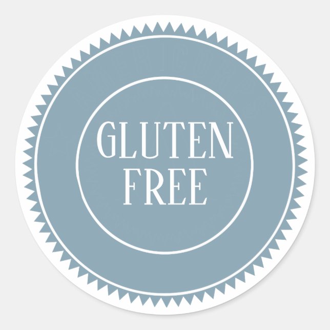 Sticker Rond Gluten Free Allergy Boulangerie Boulangerie Bleu (Devant)