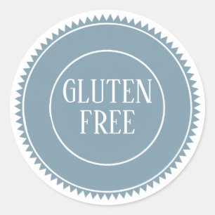 Sticker Rond Gluten Free Allergy Boulangerie Boulangerie Bleu