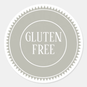 Sticker Rond Gluten Free Allergy Boulangerie sécuritaire Gris
