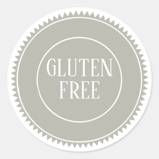 Sticker Rond Gluten Free Allergy Boulangerie sécuritaire Gris (Devant)