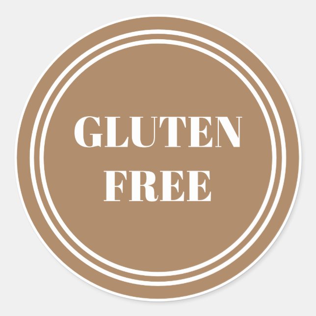 Sticker Rond Gluten Free Allergy Safe Gold Simple (Devant)