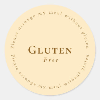Sticker Rond Gluten-Free Request Sticker, Soft Beige - Brown