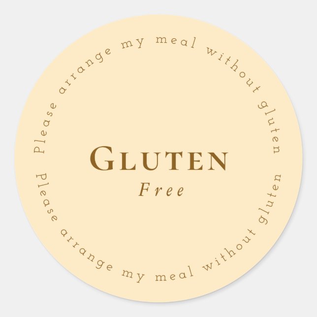 Sticker Rond Gluten-Free Request Sticker, Soft Beige - Brown (Devant)