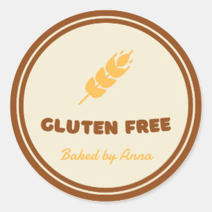 Sticker Rond Gluten Gratuit Simple Personnalisé