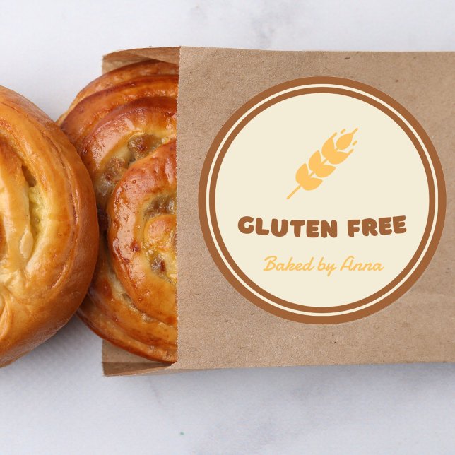 Sticker Rond Gluten Gratuit Simple Personnalisé (Créateur téléchargé)