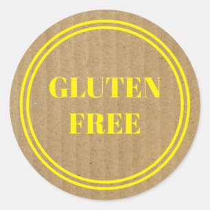 Sticker Rond Gluten Libre Allergie Safe Kraft Papier Simple Jau