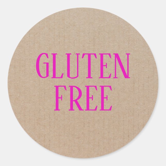 Sticker Rond Gluten Libre Allergie Sûr Culinaire Classique Tour (Devant)