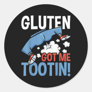 Sticker Rond Gluten Me Comporte Tootin Gluten Allergie Maladie 