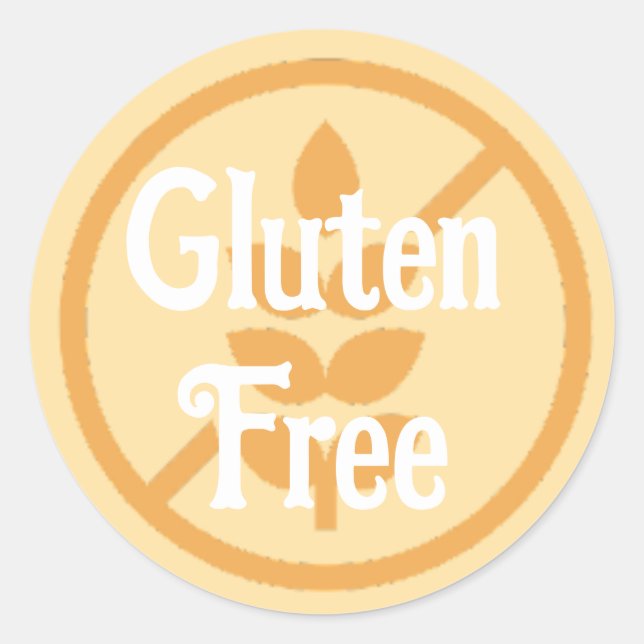 Sticker Rond Gluten Sans Allergie Avertissement Maladie coeliaq (Devant)
