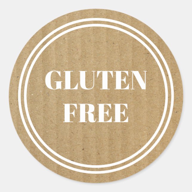 Sticker Rond Gluten sans allergie papier Kraft sans danger simp (Devant)