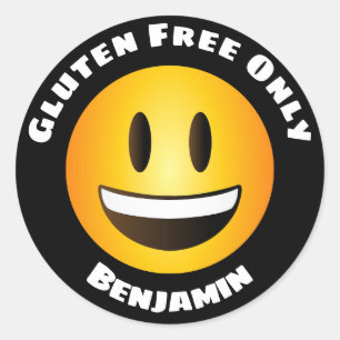 Sticker Rond Gluten sans sourire visage Emoji