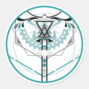 Sticker Rond glyphe solaire sacré