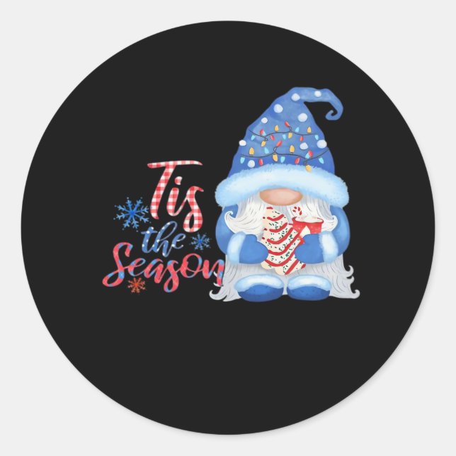 Sticker Rond Gnome C'est La Saison  (Devant)