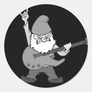 Sticker Rond Gnome de héros de guitare