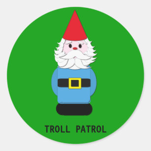 Sticker Rond Gnome de Scandinave de patrouille de Troll