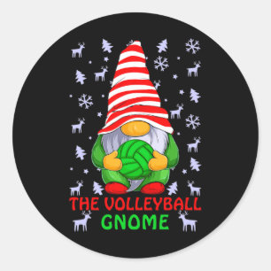 Sticker Rond Gnome de volleyball Noël drôle Famille Matchi