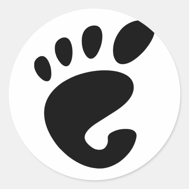 Sticker Rond Gnome - Linux - OSS FSF (Devant)