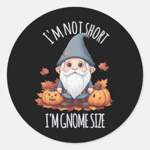 Sticker Rond Gnome mignon fantaisiste en automne