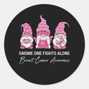 Sticker Rond Gnome One combat seul la sensibilisation au cancer