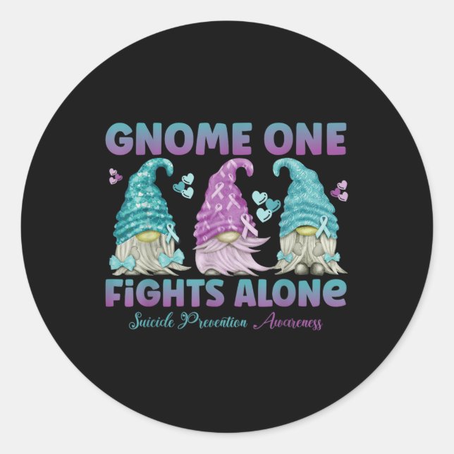 Sticker Rond Gnome One combat seul les lauréats de la préventio (Devant)