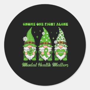 Sticker Rond Gnome One combat seul Sensibilisation à la santé m