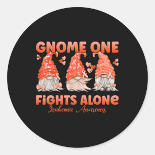 Sticker Rond Gnome One lutte seule contre la leucémie orange