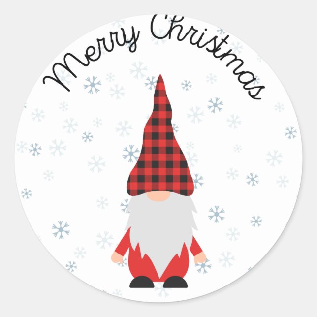 Sticker Rond Gnome Père Noël (Devant)