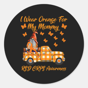 Sticker Rond Gnomes Je Porte Orange Pour Ma Maman RSD CRPS