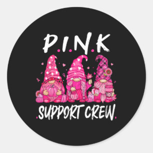 Sticker Rond Gnomes Soutien Squad Sensibilisation au cancer du