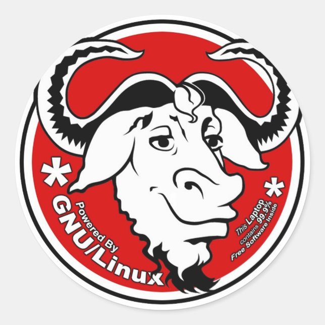 Sticker Rond gnuLinux (Devant)