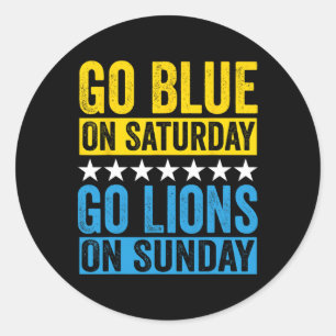 Sticker Rond Go Blue Le Samedi Go Lions Le Dimanche Football Fa