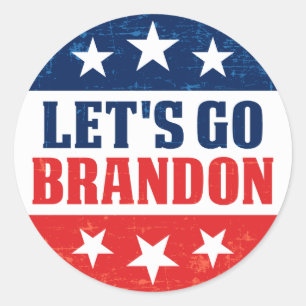 Sticker Rond Go Brandon drôle anti Biden pro trump 2024