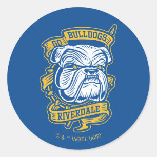 Sticker Rond Go Bulldogs - Riverdale Mascot Banner
