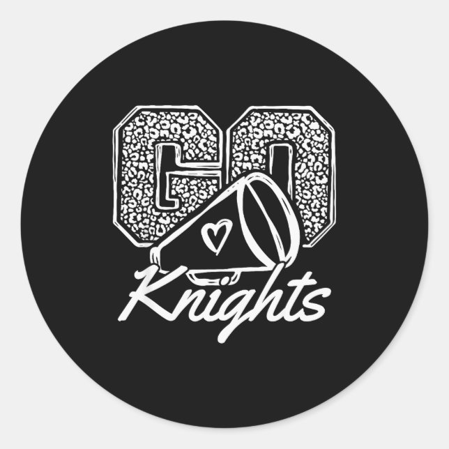 Sticker Rond Go Cheer Knights Srts Name Men Women Boy Girl  (Devant)