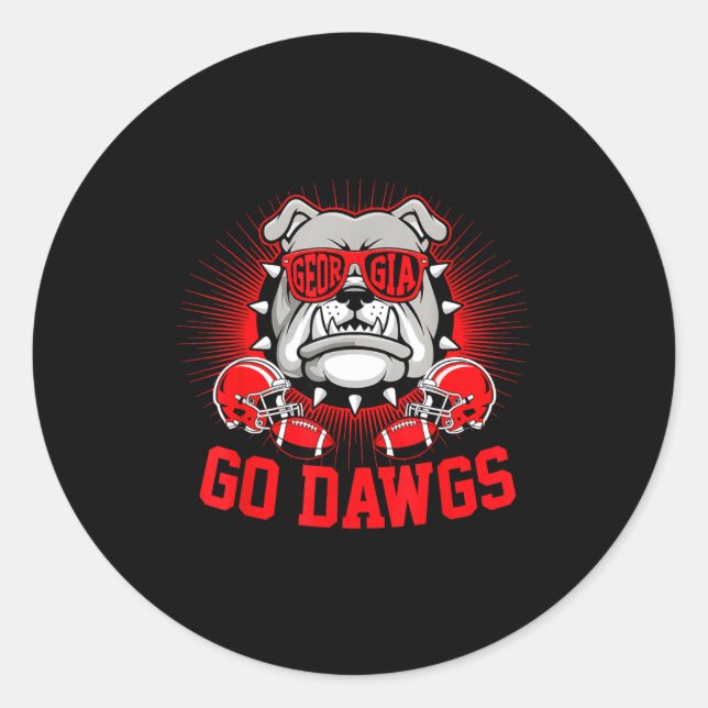 Sticker Rond Go Dawgs Funny For Men Women Kids Boy Girl  (Devant)