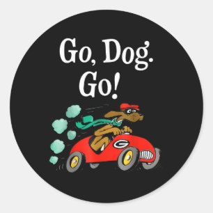 Sticker Rond Go Dog Go Costume