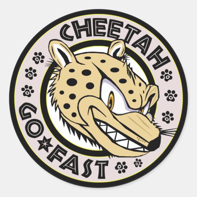Sticker Rond Go Fast Cheetah (Devant)