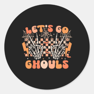 Sticker Rond Go Ghouls Halloween Skeleton Costume Retro G