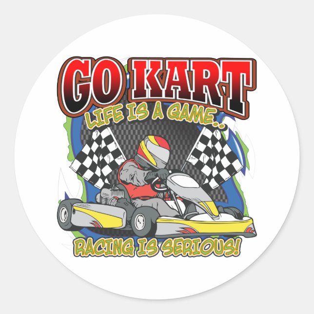 Sticker Rond Go Kart Life (Devant)