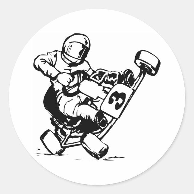 Sticker Rond Go Kart Racing (Devant)