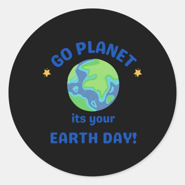 Sticker Rond Go Planet Son Jour des terres 6 (Devant)