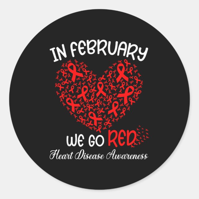Sticker Rond Go Red - American Heart Month Awareness In Februar (Devant)