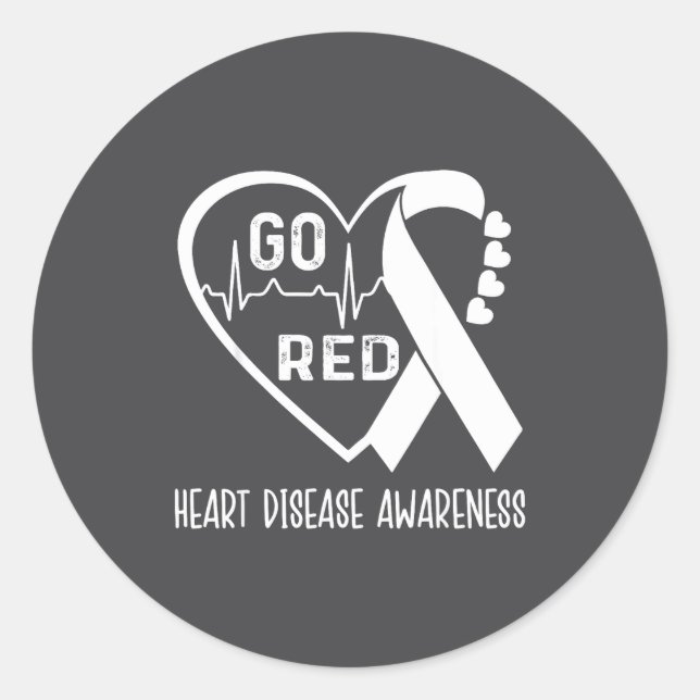 Sticker Rond Go Red - February American Heart Health Month Awar (Devant)