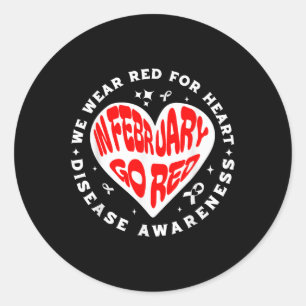 Sticker Rond Go Red - Février Mois américain de la santé cardio